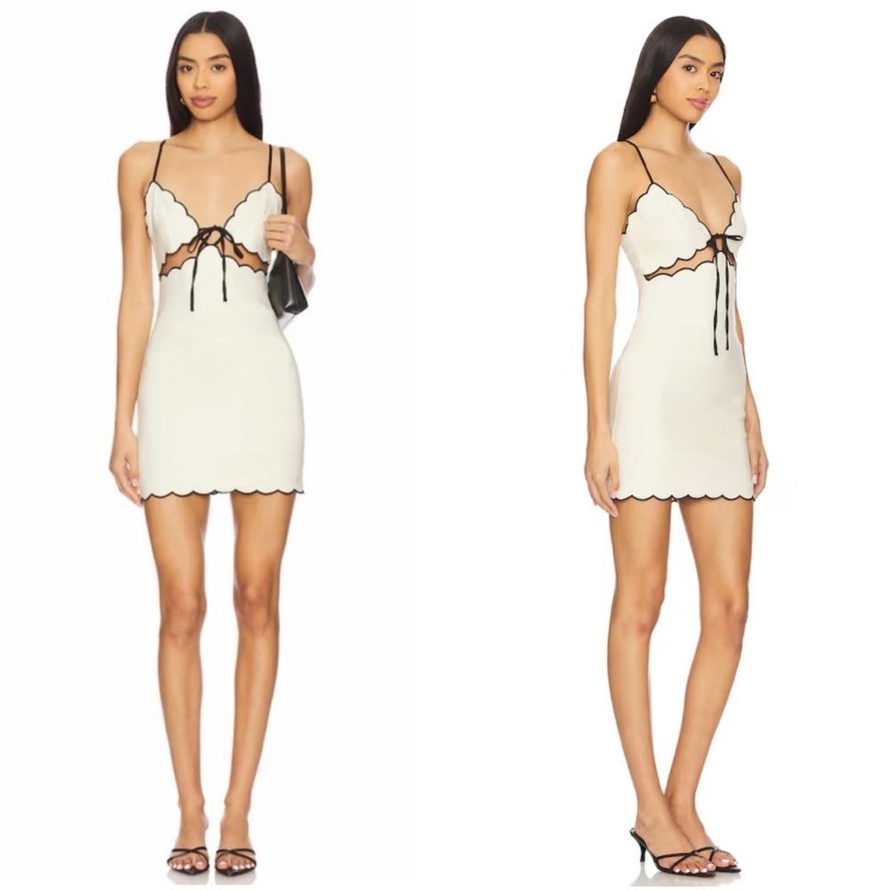 Tularosa Tashi Mini Dress in Ivory & Black